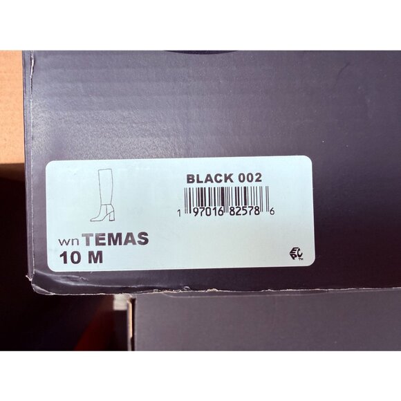 Nine West Women's Temas Square Toe Block Heel Dress Boots Black Size 10 - Picture 2 of 2